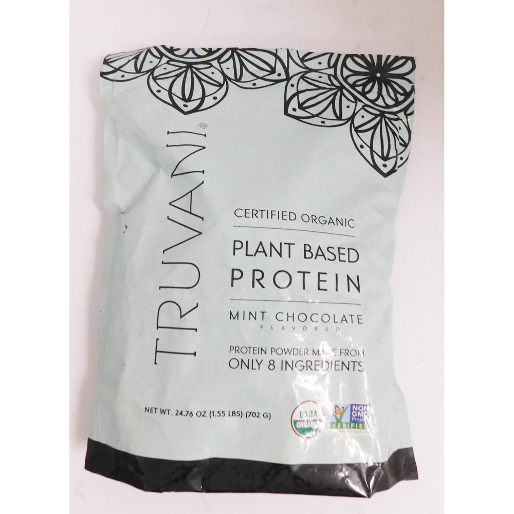 Truvani Vegan Organic Protein Powder Mint Chocolate Plant Based 20 servings 4/27
